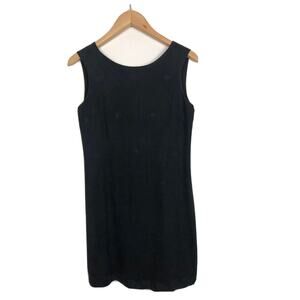 Tommy Bahama Women’s Sz 6 Black 100% Silk Embroidered Sheath Sleeveless Dress